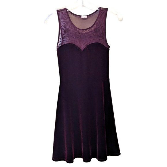 Burgundy Velvet Dress Embroidered Mesh Sweetheart Whimsygoth Gothic Size XS - Picture 1 of 8